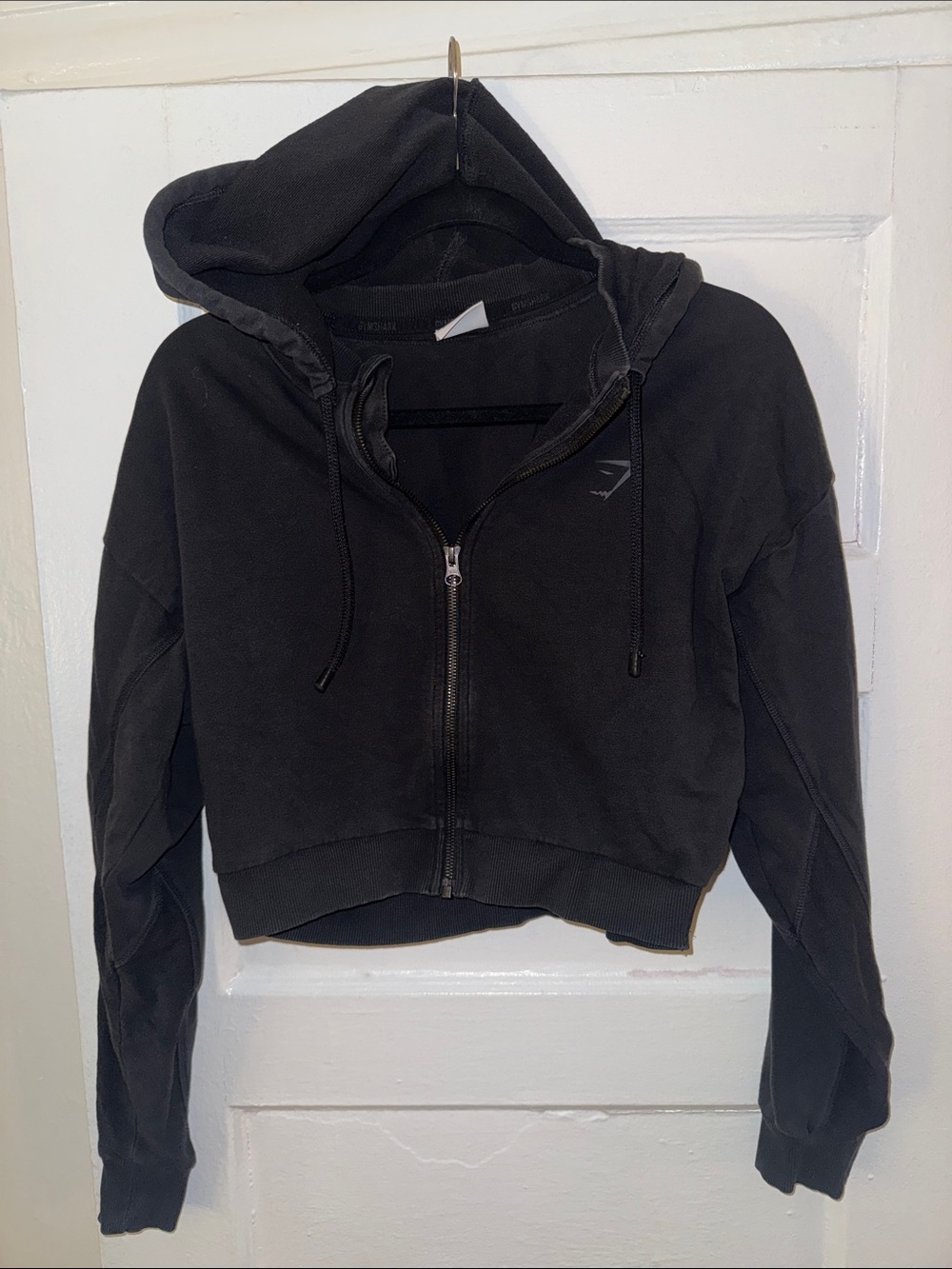 Gymshark Black Cropped Zip Hoodie Jacket